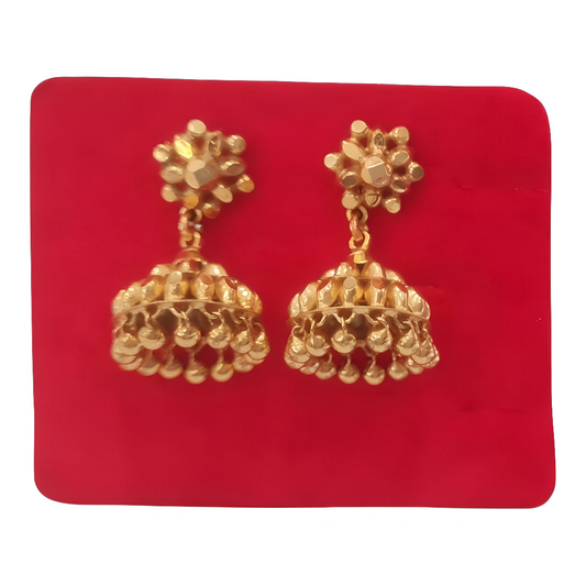 24k Gold Plated Pure Silver Jhumka