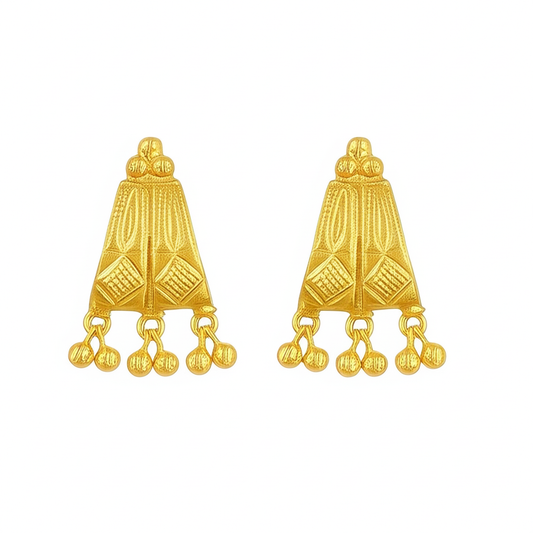 24K Gold Plated Silver Earrings – Handcrafted & Skin-Friendly