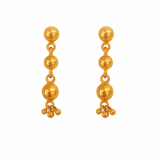 24K Gold Plated Silver Earrings – Allergy-Free & Lightweight