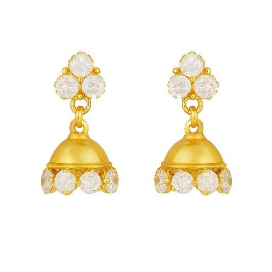 24K Gold Plated Pure Silver Jhumka – Lightweight & Allergy-Free